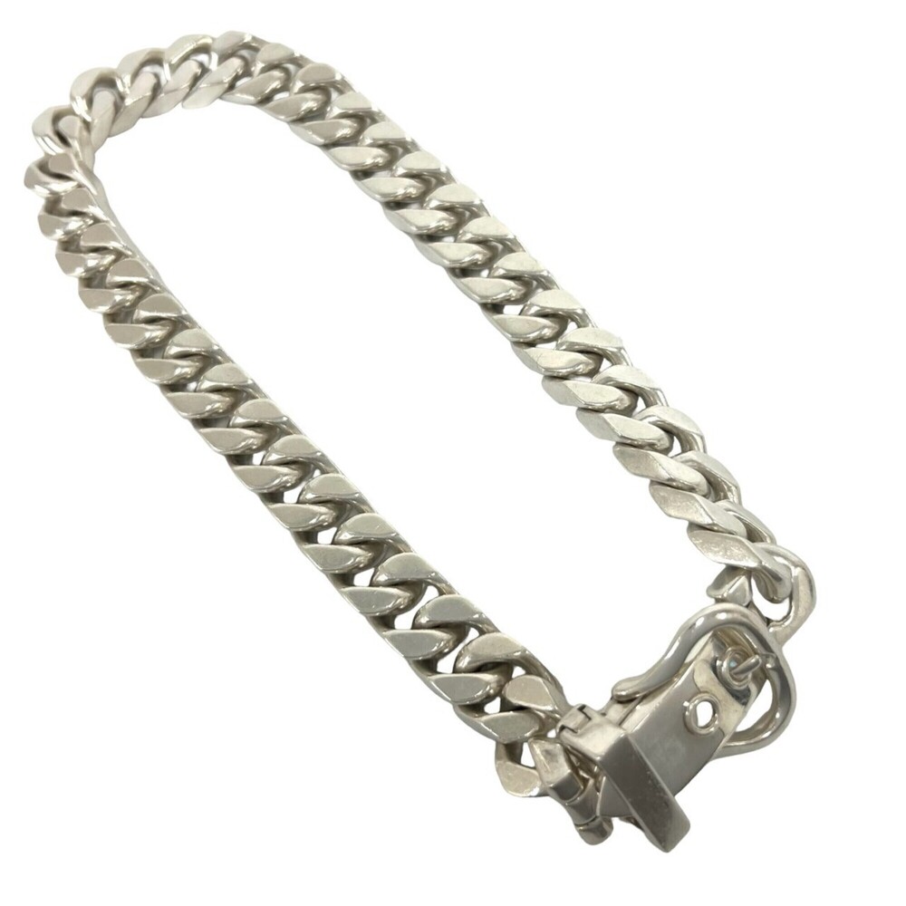 HERMES Boucles Sellier GM Necklace, Sterling Silver 925, Men's Accessory, Sil...